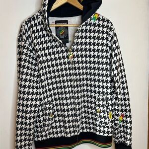 No Doubt Band Black and White Houndstooth Hoodie Colorful Accents